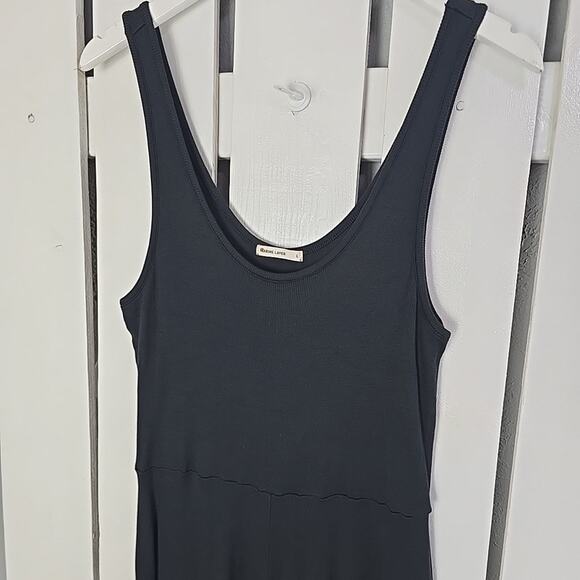 Marine Layer Lexi Rib Fit and Flare Midi Tank Dress Large Black Beach Travel - Picture 3 of 13